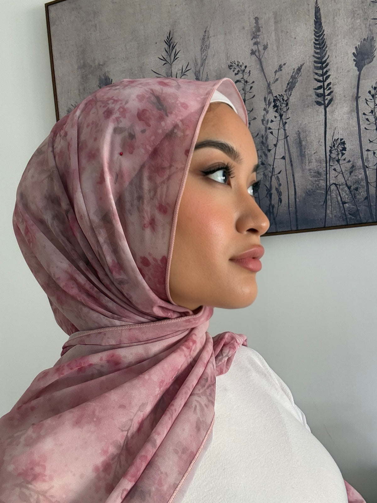 Alyssa Printed Floral Abaya Set - Blush Pink