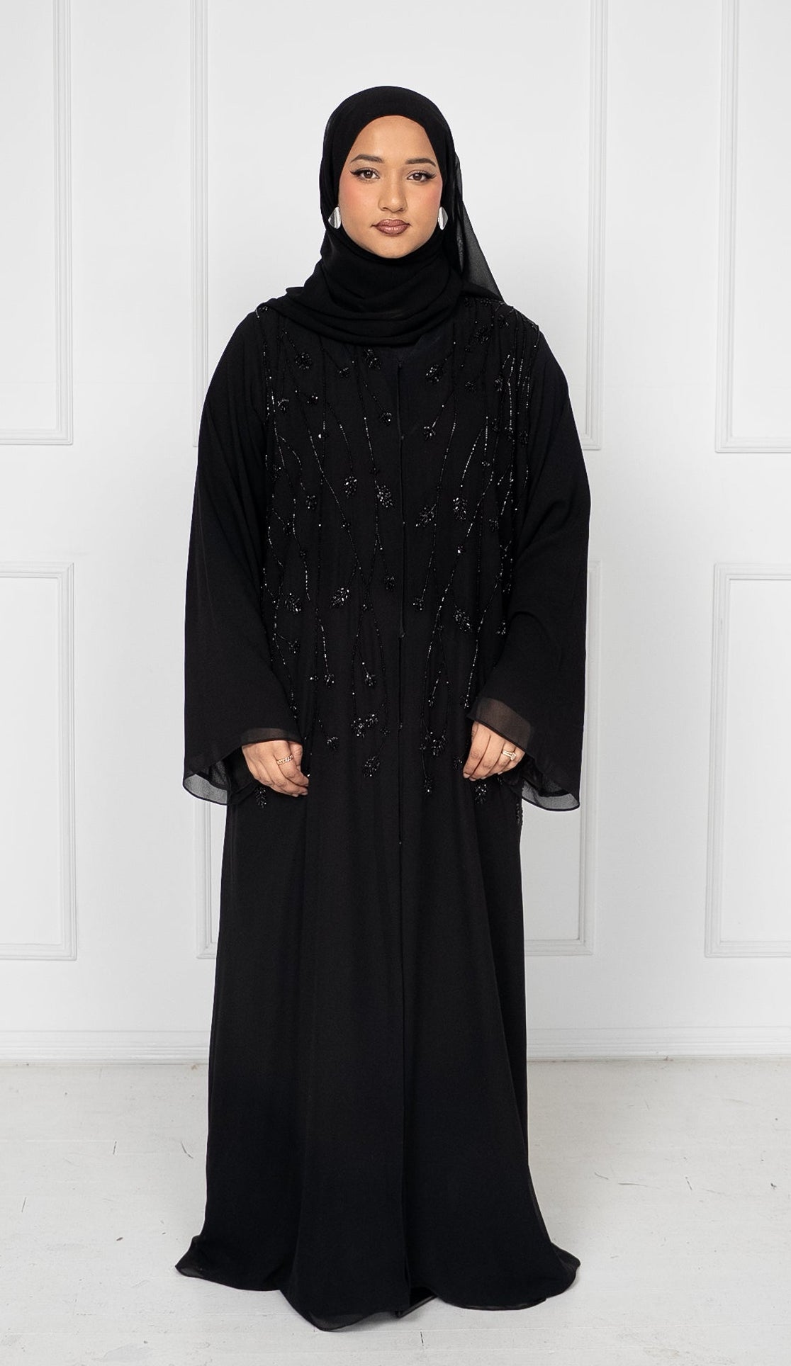 Alina Luxury Hand-Embellished Abaya - Taupe