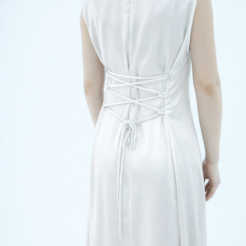 Satin Sleeveless Slip - White