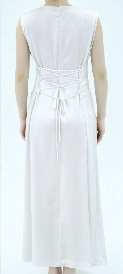 Satin Sleeveless Slip - White