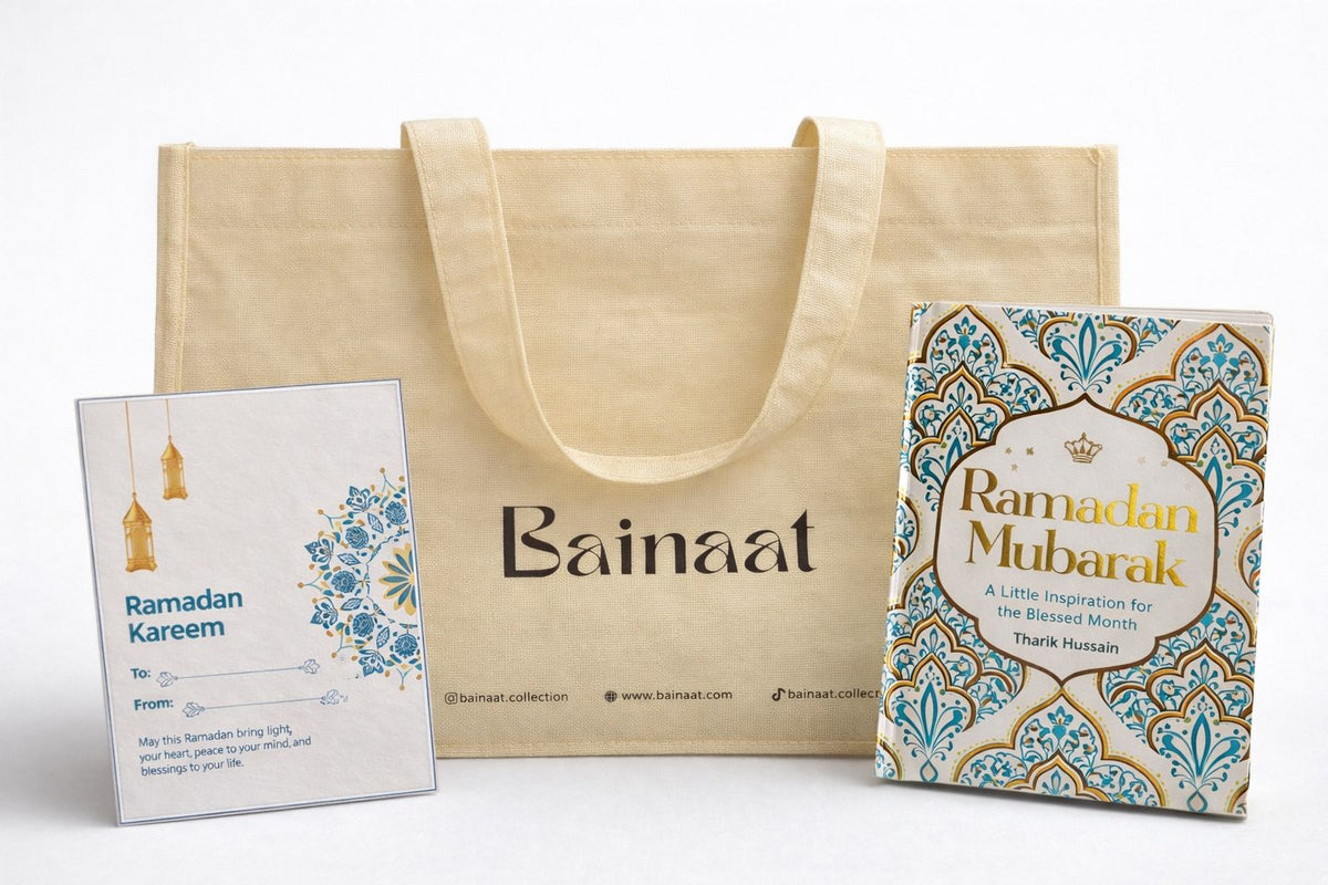 Personalised Ramadan Gift Packaging – Bainaat Tote, Book & Custom Card